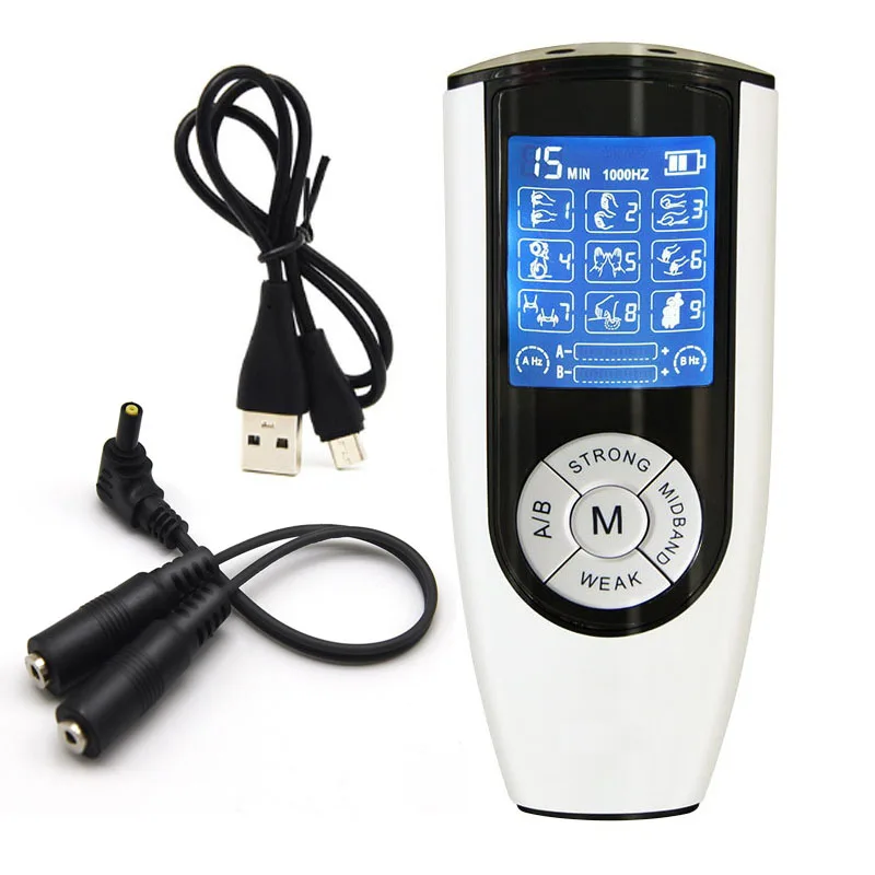 Strongest Electro Stimulation/BDSM/Therapy Tens Massager,Electric Shock Sex Toys Charging Host Controller,Cable,E-stim Power Box