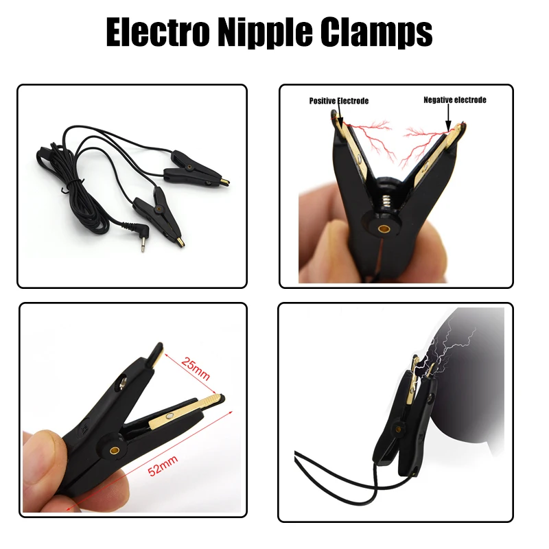 20 Modes Power Box Electric shocker Set,Electrostimulation Penis Cock Ring,E stim Electrosex Nipple Clips ,Electro Sex Cockring