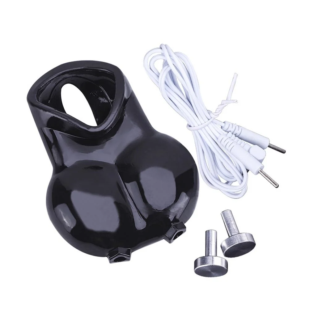 18+ Adults Estim Penis Ring,Electric Shock Bdsm Cock Sheath Ball Stretcher, Electro Sex Toy For Men,E-Stim GlansTesticle Loops