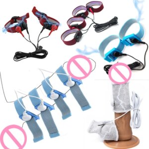 18+ Adults Estim Penis Ring,Electric Shock Bdsm Cock Sheath Ball Stretcher, Electro Sex Toy For Men,E-Stim GlansTesticle Loops