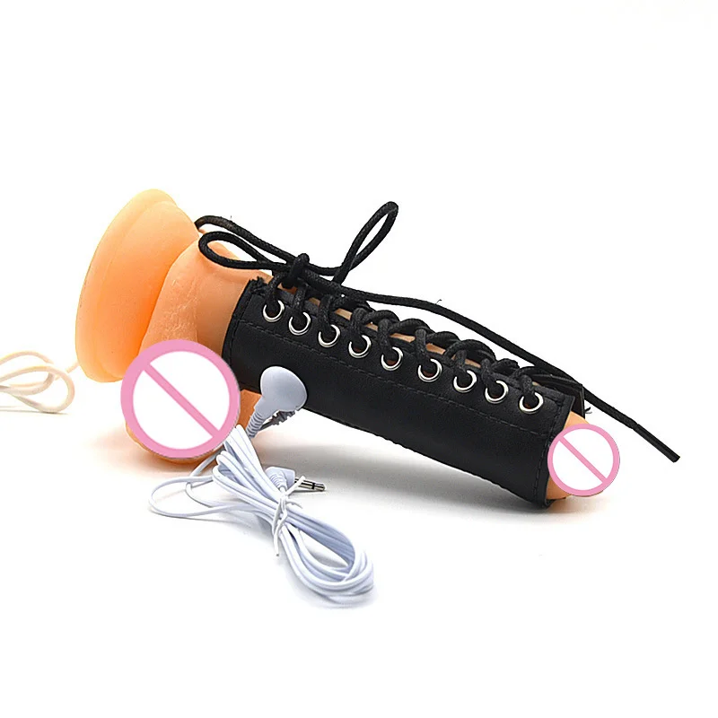 18+ Adults Estim Penis Ring,Electric Shock Bdsm Cock Sheath Ball Stretcher, Electro Sex Toy For Men,E-Stim GlansTesticle Loops