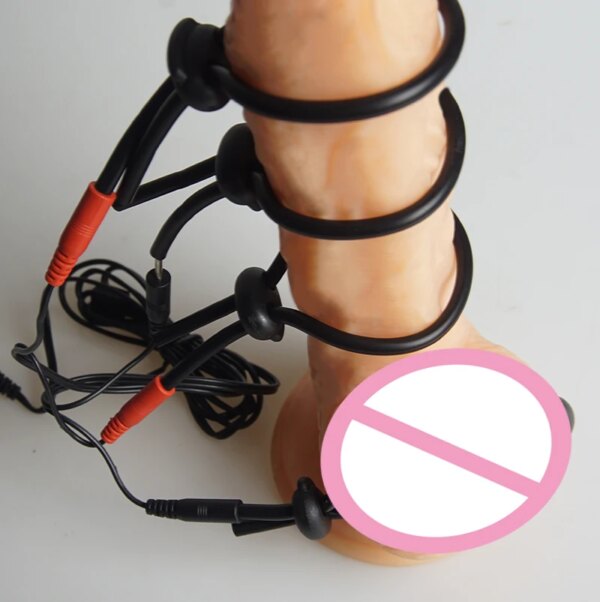 E stim Toys for Men,Electrostimulator Cock Penis Ring Cockring,Bdsm Electro Sex Chastity Cage,Electric Shock Shocker,Estim