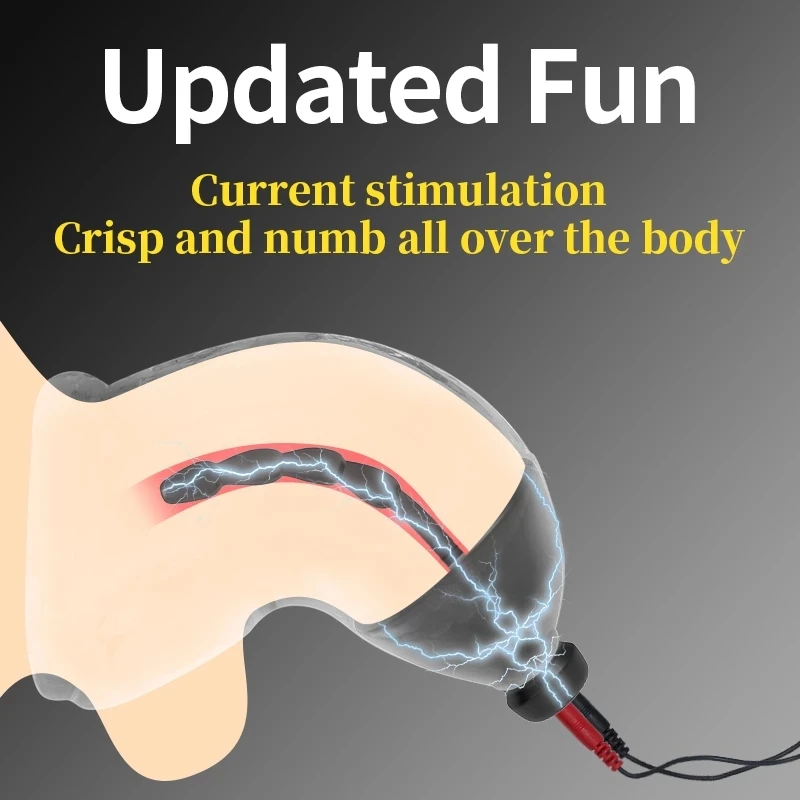 Strongest Electro Shock Bdsm Penis Ring,e-stim Chastity Cage,Electro Stimulation Penis Extender Men Enlarger Masturbator,Sex Toy