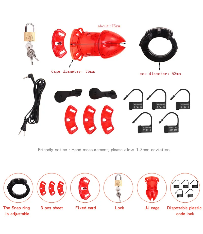 Strongest Electro Shock Bdsm Penis Ring,e-stim Chastity Cage,Electro Stimulation Penis Extender Men Enlarger Masturbator,Sex Toy