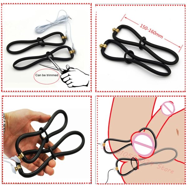 Strongest Electro Shock Bdsm Penis Ring,e-stim Chastity Cage,Electro Stimulation Penis Extender Men Enlarger Masturbator,Sex Toy