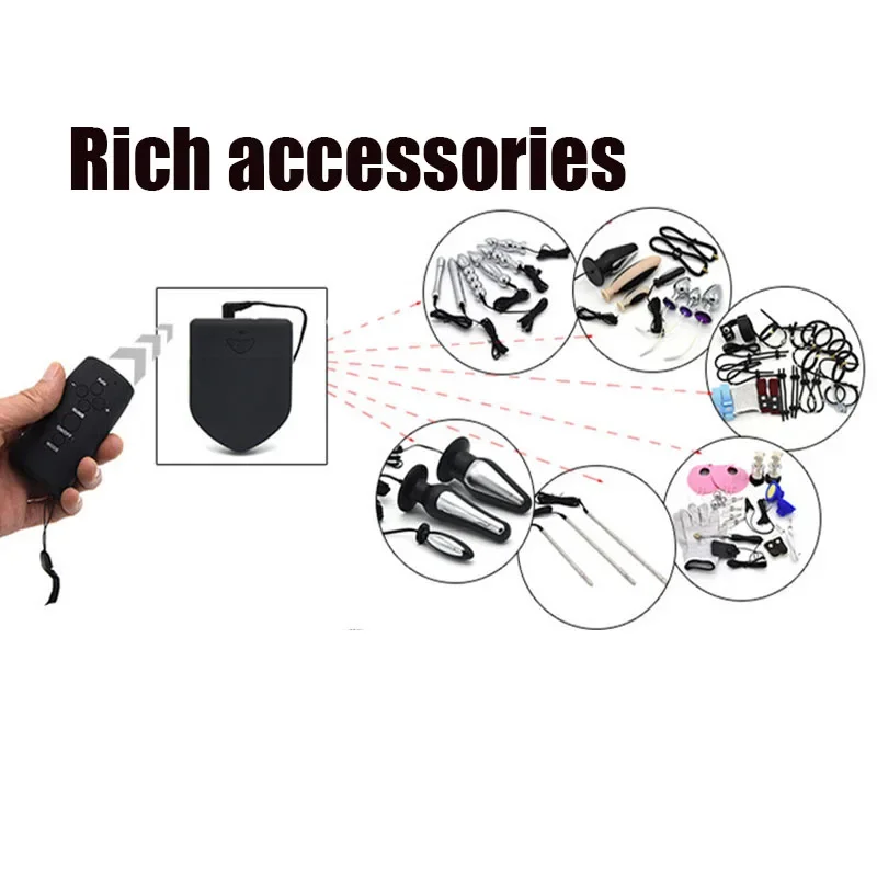 Electric Shock Bdsm Cock Sheath Ball Stretcher E-stim Penis Ring,Glans Testicle Loops Massage Electro Sex Toy for Men,Host,Cable