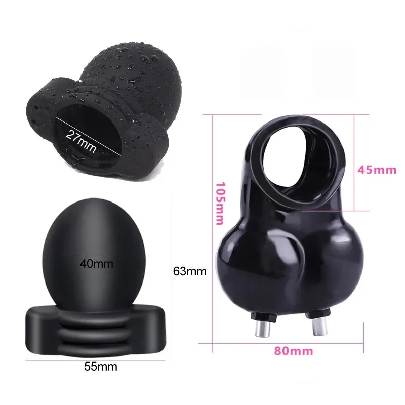 Electric Shock Bdsm Cock Sheath Ball Stretcher E-stim Penis Ring,Glans Testicle Loops Massage Electro Sex Toy for Men,Host,Cable