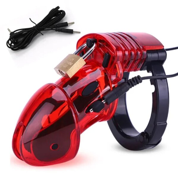 Electric Shock Bdsm Cock Sheath Ball Stretcher E-stim Penis Ring,Glans Testicle Loops Massage Electro Sex Toy for Men,Host,Cable