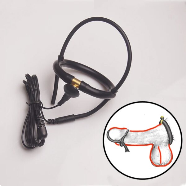 Electro Stimulation Glans Penis Ring,Bdsm Electric Shock Cock Loop,Estim Sex Toys,E-Stim CBT Adult Games,Electrosex Electrodes