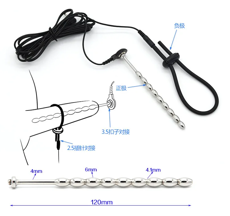 E stim Urethra Toys for Men,Electrostimulation Cock Ring,Estim Urethral Sounding Penis Plug,BDSM Electro Sex Shock Glans Trainer