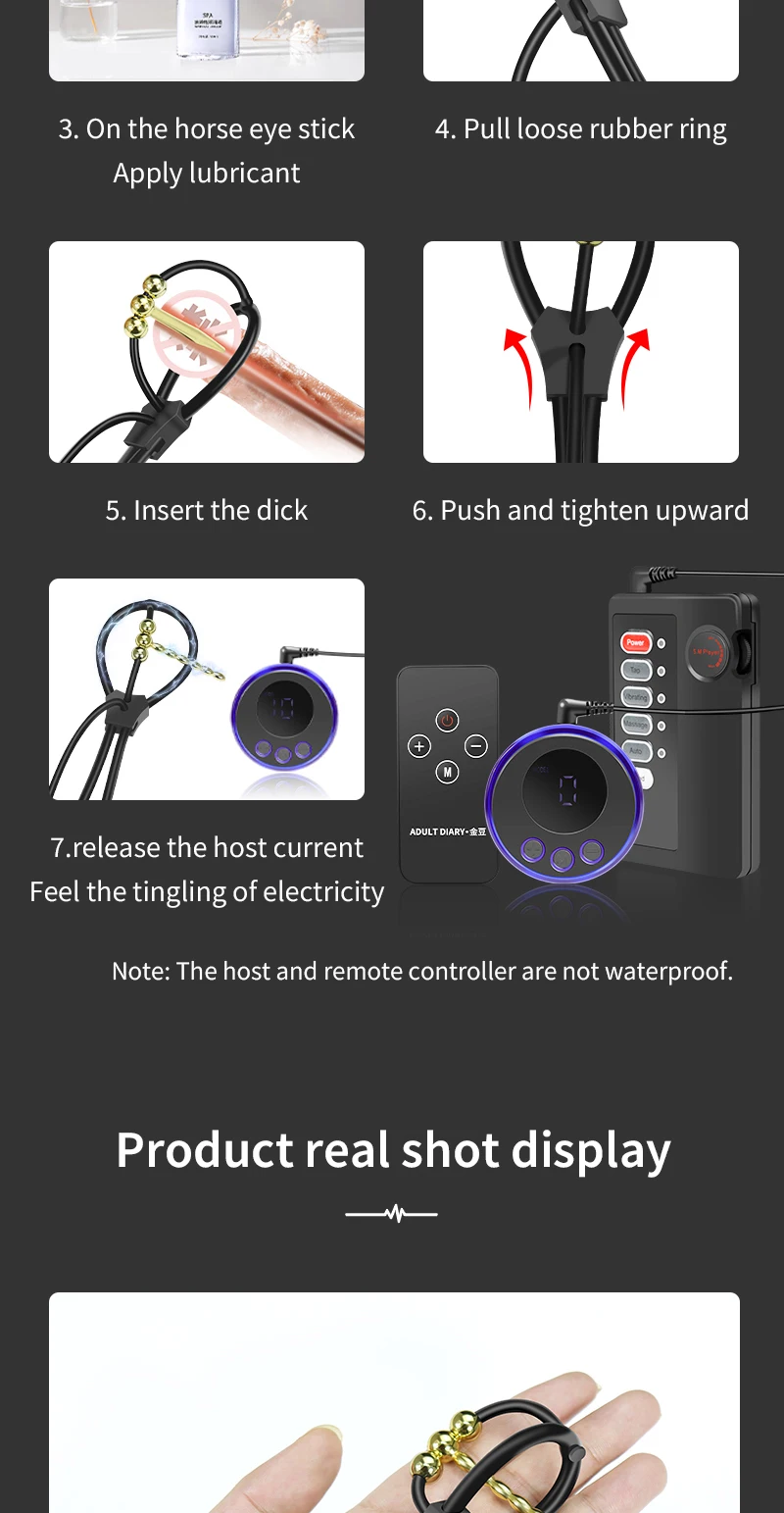 E stim Urethra Toys for Men,Electrostimulation Cock Ring,Estim Urethral Sounding Penis Plug,BDSM Electro Sex Shock Glans Trainer
