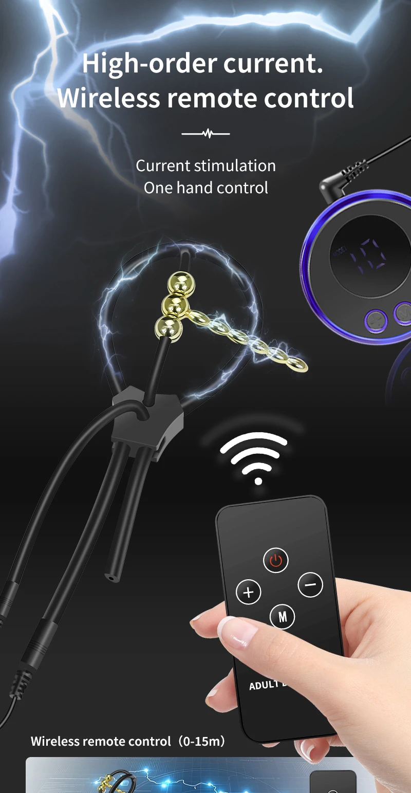 E stim Urethra Toys for Men,Electrostimulation Cock Ring,Estim Urethral Sounding Penis Plug,BDSM Electro Sex Shock Glans Trainer