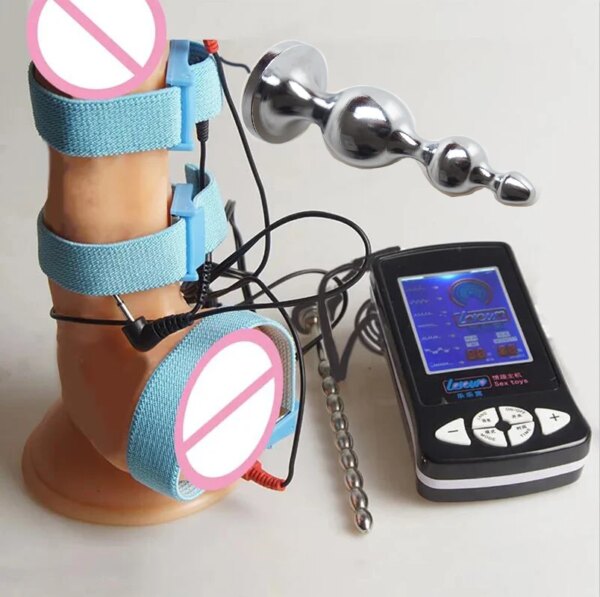 Penis Electric Stimulation,Electrostimulator Electrosex,Electro Shock Shocker Anal Butt Plug,BDSM Sex Toys for Men, E stim Estim