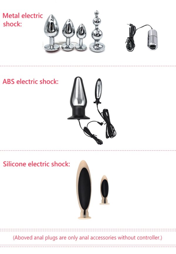 Electro Shock Anal Vaginal Plug Jump Egg Dildo Butt Plug Stimulator E-Stim Prostate Massager Electricity Accessory BDSM Sex Toy