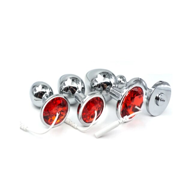 Electro Shock Anal Vaginal Plug Jump Egg Dildo Butt Plug Stimulator E-Stim Prostate Massager Electricity Accessory BDSM Sex Toy