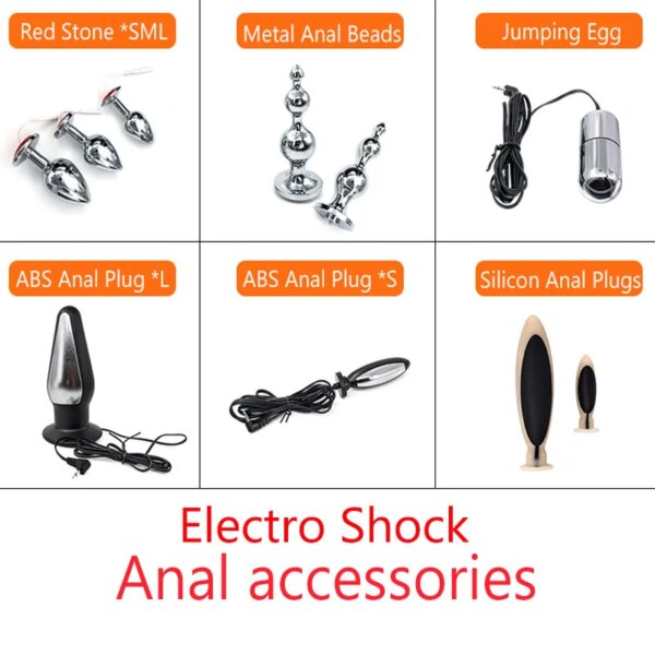 Electro Shock Anal Vaginal Plug Jump Egg Dildo Butt Plug Stimulator E-Stim Prostate Massager Electricity Accessory BDSM Sex Toy