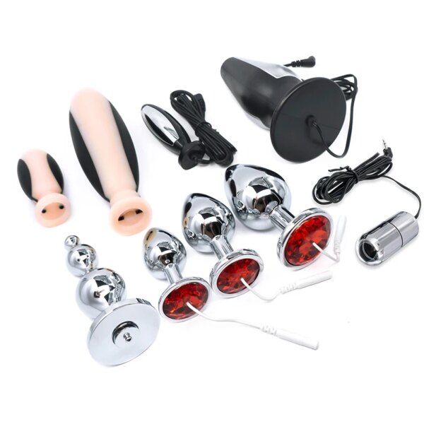 Electro Shock Anal Vaginal Plug Jump Egg Dildo Butt Plug Stimulator E-Stim Prostate Massager Electricity Accessory BDSM Sex Toy