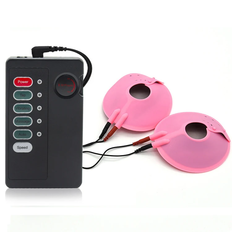 BDSM Bondage Electric Shock Nipple Sucker Clamp Electro Stim Sex Nipple Paste Pads Breast Stimulate Massage Pads Woman Sex Toys