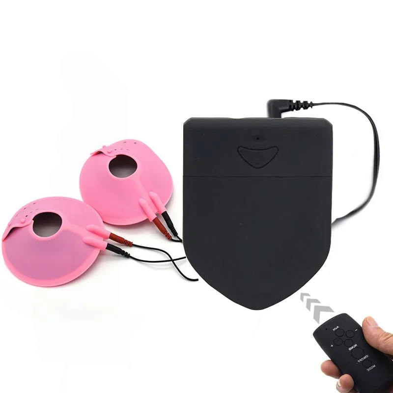 BDSM Bondage Electric Shock Nipple Sucker Clamp Electro Stim Sex Nipple Paste Pads Breast Stimulate Massage Pads Woman Sex Toys