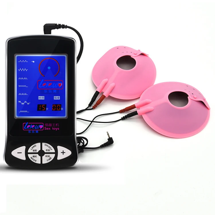BDSM Bondage Electric Shock Nipple Sucker Clamp Electro Stim Sex Nipple Paste Pads Breast Stimulate Massage Pads Woman Sex Toys