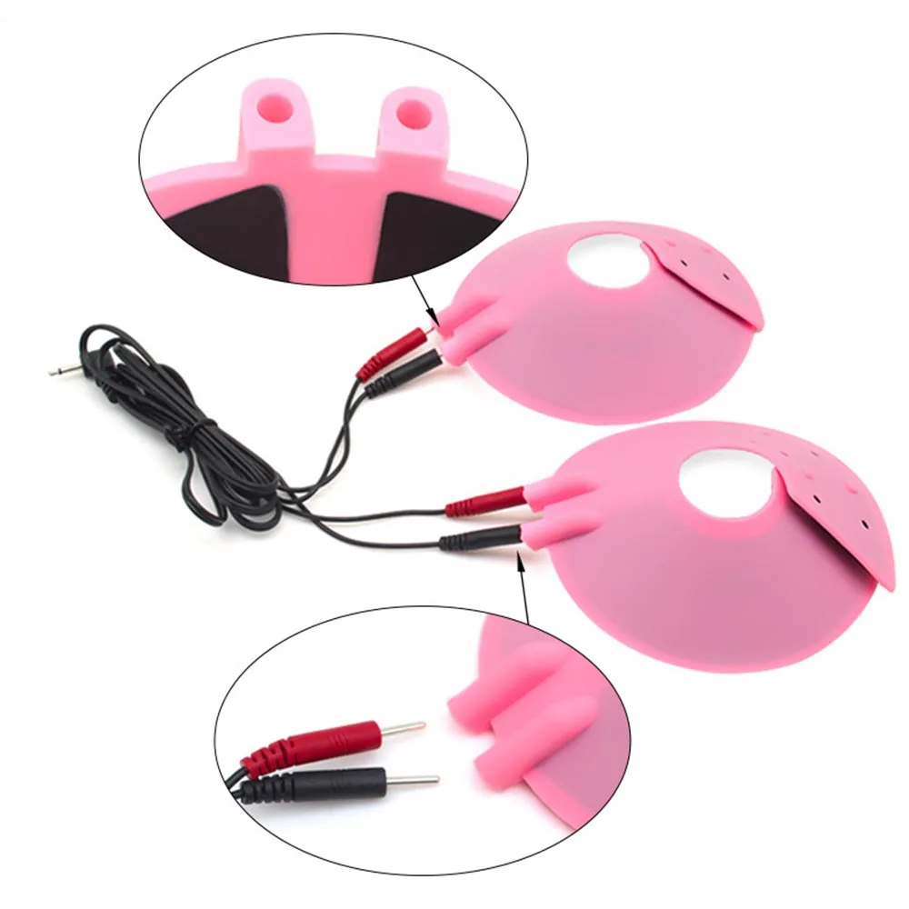 BDSM Bondage Electric Shock Nipple Sucker Clamp Electro Stim Sex Nipple Paste Pads Breast Stimulate Massage Pads Woman Sex Toys