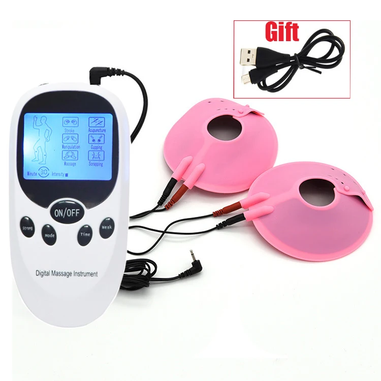 BDSM Bondage Electric Shock Nipple Sucker Clamp Electro Stim Sex Nipple Paste Pads Breast Stimulate Massage Pads Woman Sex Toys