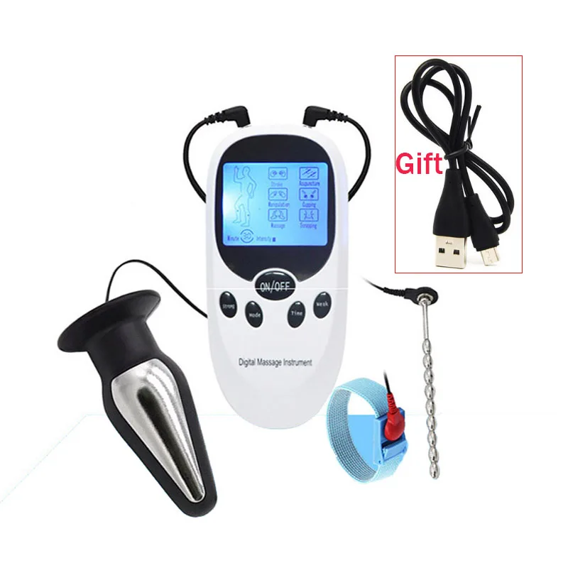 Electric Stimulation Urethral Sound Catheter Dilator Electro Shock Penis Plug Cock Ring E-Stim Bdsm Sex Toy For Men Masturbation