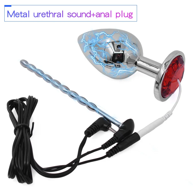 Electric Stimulation Urethral Sound Catheter Dilator Electro Shock Penis Plug Cock Ring E-Stim Bdsm Sex Toy For Men Masturbation