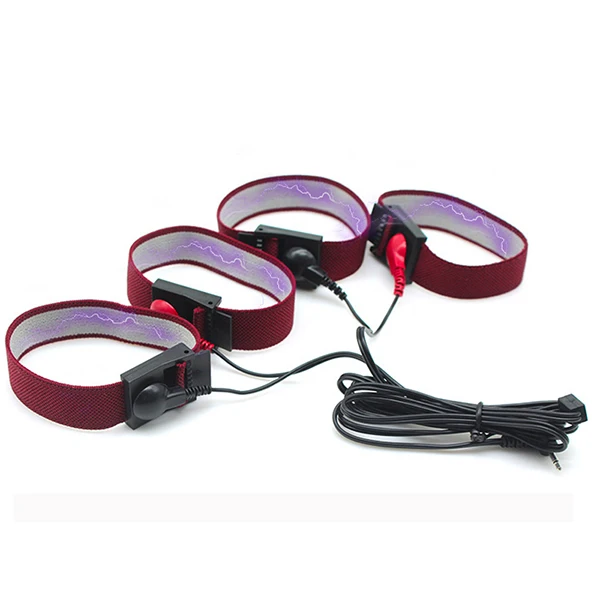 USB Charge Electro Shock Penis Ring Conductive Fibers Loops E-stim Cock Massage Extender SM Electric Play Sex Tool For Men Gay