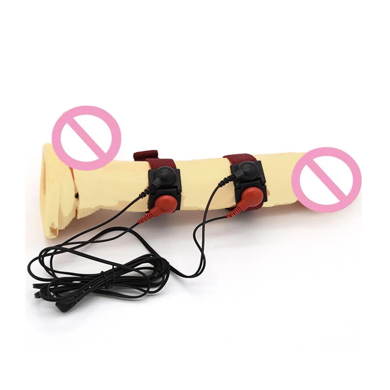 USB Charge Electro Shock Penis Ring Conductive Fibers Loops E-stim Cock Massage Extender SM Electric Play Sex Tool For Men Gay