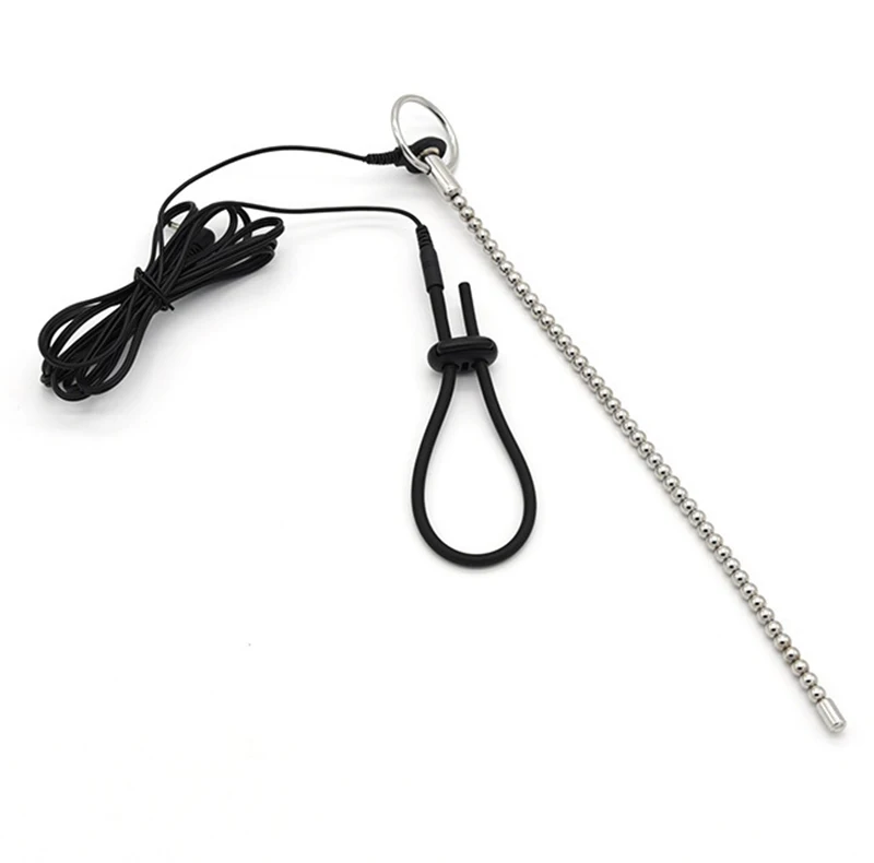 Electro Stimulation Therapy Massager Cock Ring Penis Sleeve,E-stim Urethral Chastity Catheter Sound Dilator,BDSM Sex Toys