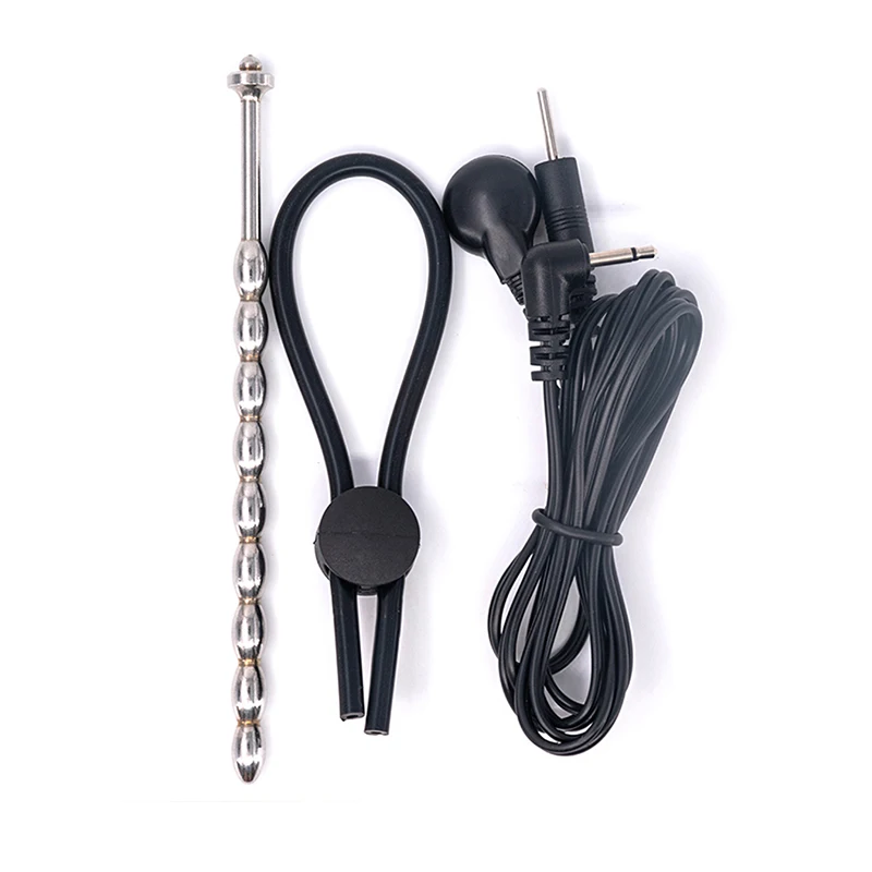 Electro Stimulation Therapy Massager Cock Ring Penis Sleeve,E-stim Urethral Chastity Catheter Sound Dilator,BDSM Sex Toys