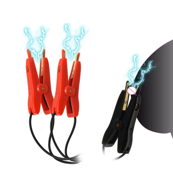 BDSM Electric Shock Nipple Clamps,Electrical Stimulator,Electrosex Electro Labia Clip Clitoris Massager,E-stim Sex Toy For Women