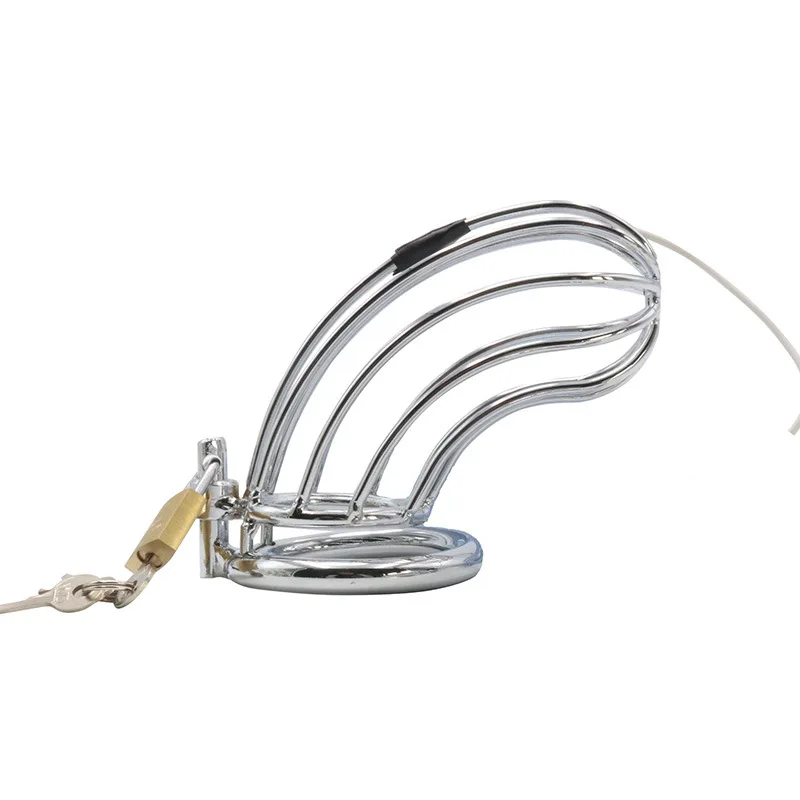 Metal Penis Lock Electric Shock Male Cock Cage Cock Ring Anal Butt Plug Bird Restraint Electro Stim SM Sex Toys for Men Metal Penis Lock Electric Shock Male Cock Cage Cock Ring Anal Butt Plug Bird Restraint Electro Stim SM Sex Toys for Men