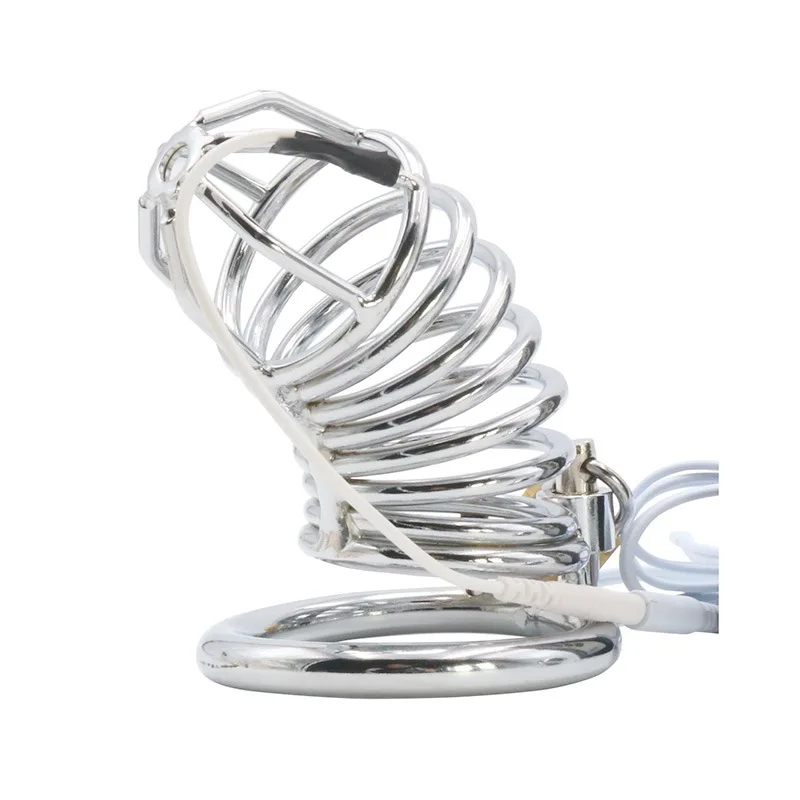 Metal Penis Lock Electric Shock Male Cock Cage Cock Ring Anal Butt Plug Bird Restraint Electro Stim SM Sex Toys for Men Metal Penis Lock Electric Shock Male Cock Cage Cock Ring Anal Butt Plug Bird Restraint Electro Stim SM Sex Toys for Men