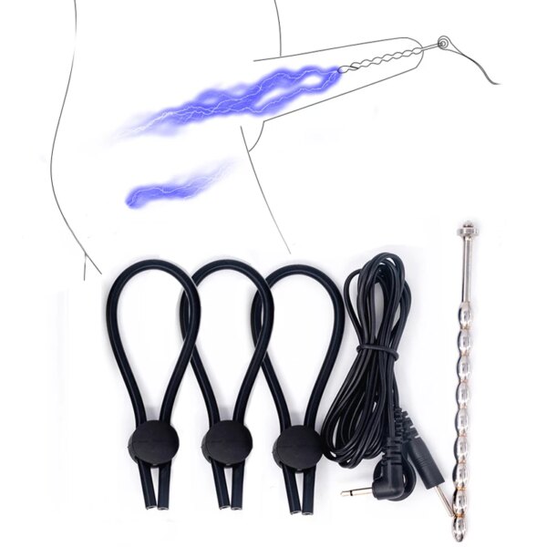 Various Electro Shock Penis Ring,Men Electric Stimulate Urethra Prostate Massage,E-stim Chastity Cage,Cock Extender,Bdsm Sex Toy
