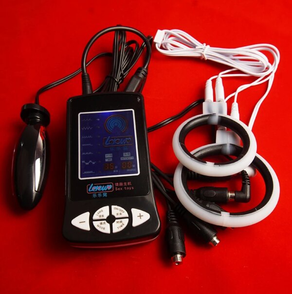 Electro BDSM Penis Cock Ring,Electric Sex,E stim E-stim Anal Butt Plug,Electrosex Electrostimulator Electroshock Controller