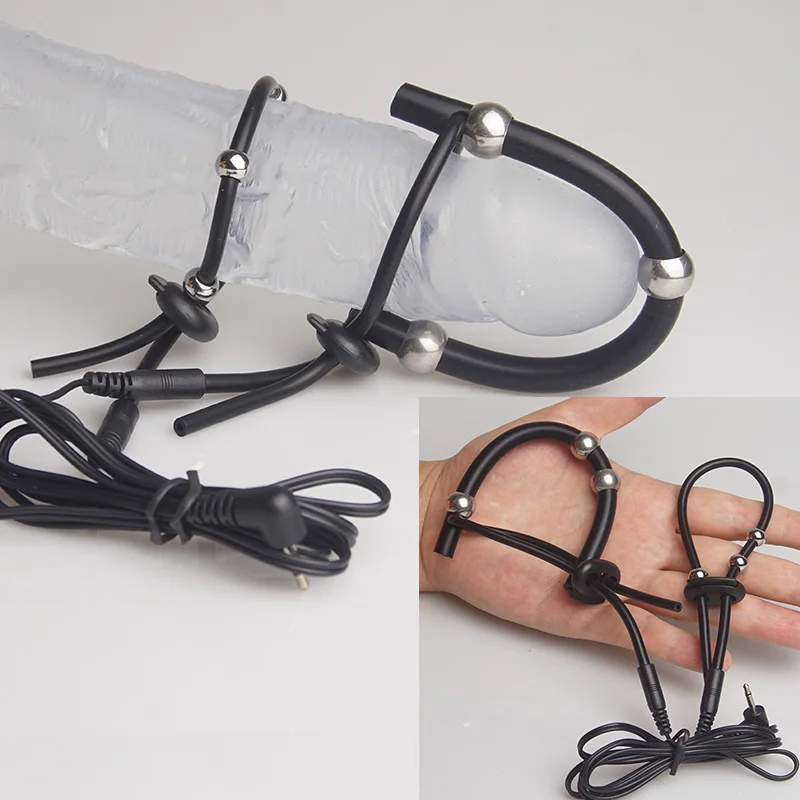Electric Sex for Men Penis Cock Ring,E stim E-stim Estim Cockring,BDSM Electro Shock Glans Trainer,Electrosex Electrostimulation