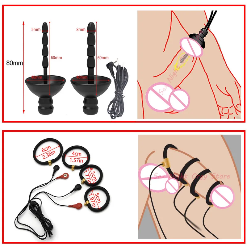 Electro Bdsm Penis Ring Electrostimulator Nipple Clamps,E-stim Chastity Cage Anal Plug,Electric Sex Glans Trainer Urethral Plug