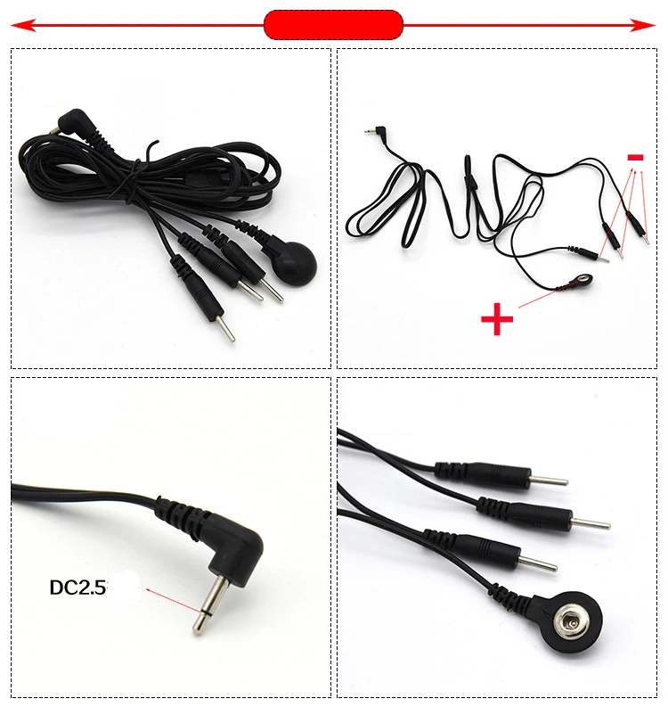 Electrode Lead Electric Shock Wires，Electrical Set Electro Cable To Connect for Penis Anal Therapy Massager E-stim Sex Toys
