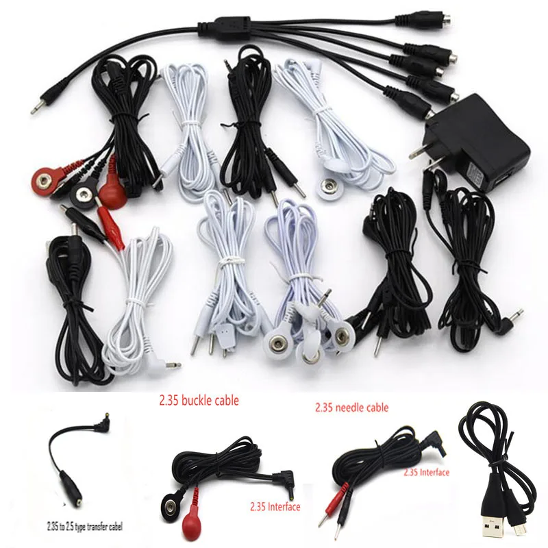 Electrode Lead Electric Shock Wires，Electrical Set Electro Cable To Connect for Penis Anal Therapy Massager E-stim Sex Toys