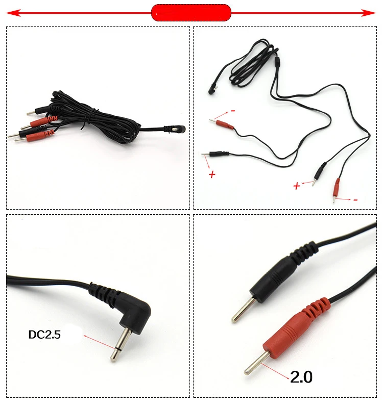 Electrode Lead Electric Shock Wires，Electrical Set Electro Cable To Connect for Penis Anal Therapy Massager E-stim Sex Toys