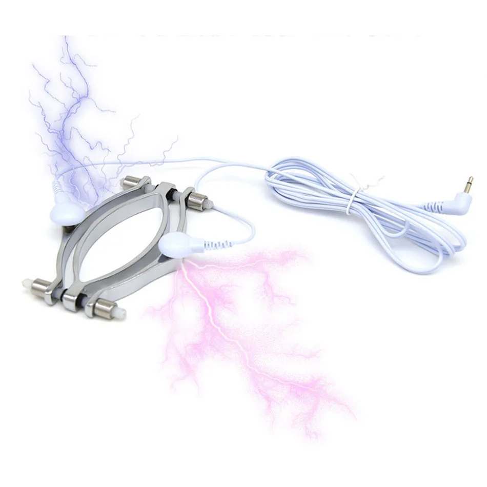 18+ Adults Electric Shock Nipple Clamps Electrical Stimulator Electro Labia Clip Clitoris Massager E-stim Slave Women Sex Toys