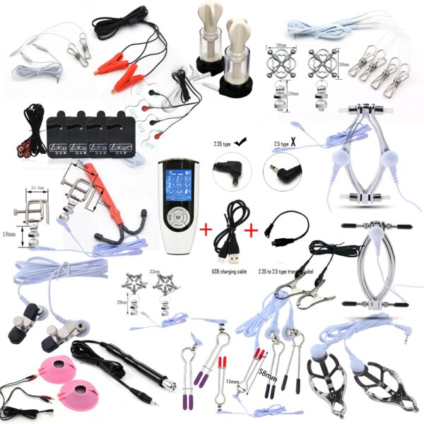 18+ Adults Electric Shock Nipple Clamps Electrical Stimulator Electro Labia Clip Clitoris Massager E-stim Slave Women Sex Toys