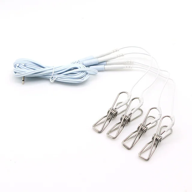 18+ Adults Electric Shock Nipple Clamps Electrical Stimulator Electro Labia Clip Clitoris Massager E-stim Slave Women Sex Toys