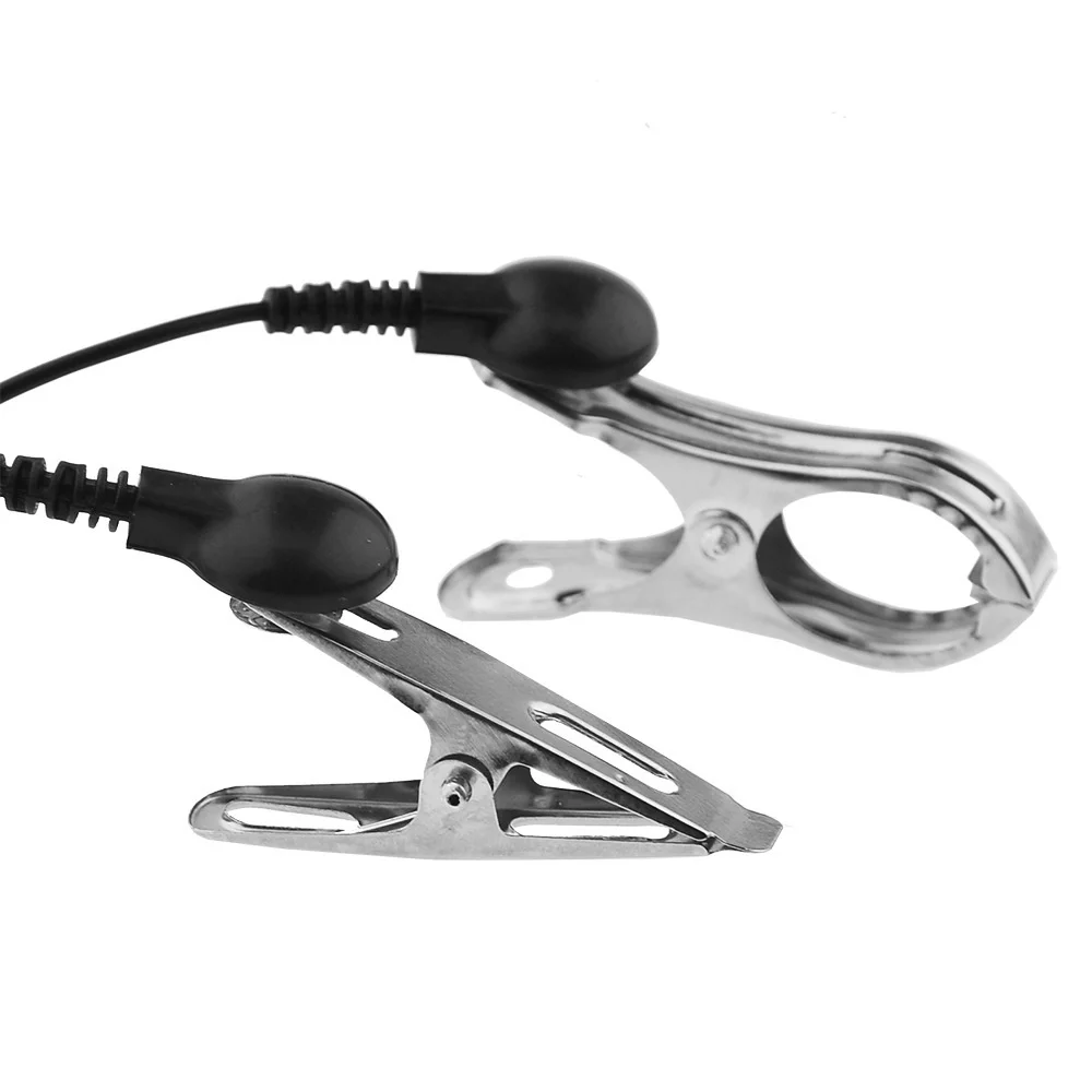 18+ Adults Electric Shock Nipple Clamps Electrical Stimulator Electro Labia Clip Clitoris Massager E-stim Slave Women Sex Toys