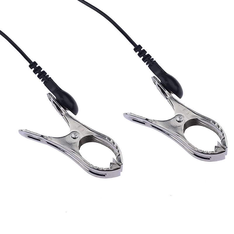 18+ Adults Electric Shock Nipple Clamps Electrical Stimulator Electro Labia Clip Clitoris Massager E-stim Slave Women Sex Toys