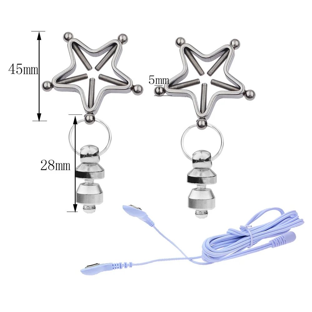 18+ Adults Electric Shock Nipple Clamps Electrical Stimulator Electro Labia Clip Clitoris Massager E-stim Slave Women Sex Toys