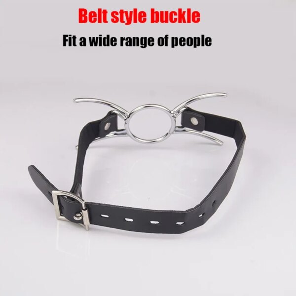 BDSM Metal O Shaped Ring/Spider Open Mouth Gag, Leather Restraint Blowjob Gags,Sex Bondage Toys For Couples