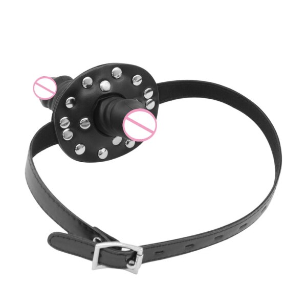 Double-Ended Penis Plug Dildo Open Mouth Gag Fetish BDSM Bondage Bite Adult Sex Toys Products for Women Men Couples Sexy Slave